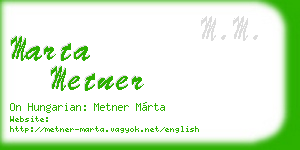 marta metner business card